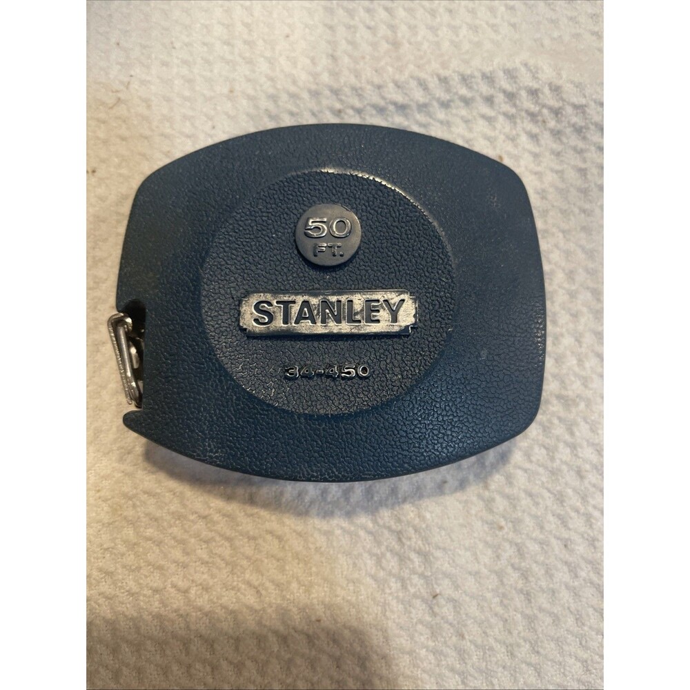 Vintage Stanley 50 Foot Hand Crank Tape Measure #34-450 Made in USA